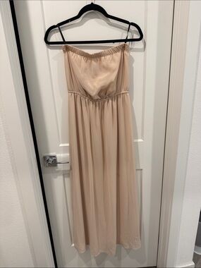Forever 21 Nude Strapless Maxi Dress
